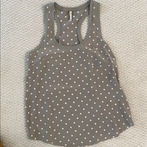 Joie silk grey polka dot racer back tank size med